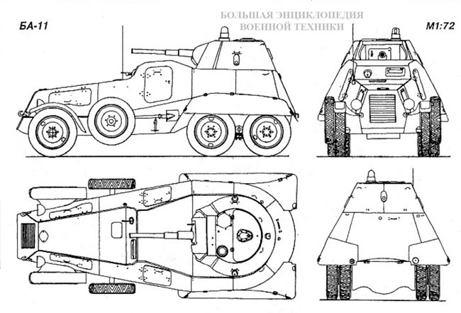 Схема бронеавтомобиля БА-11