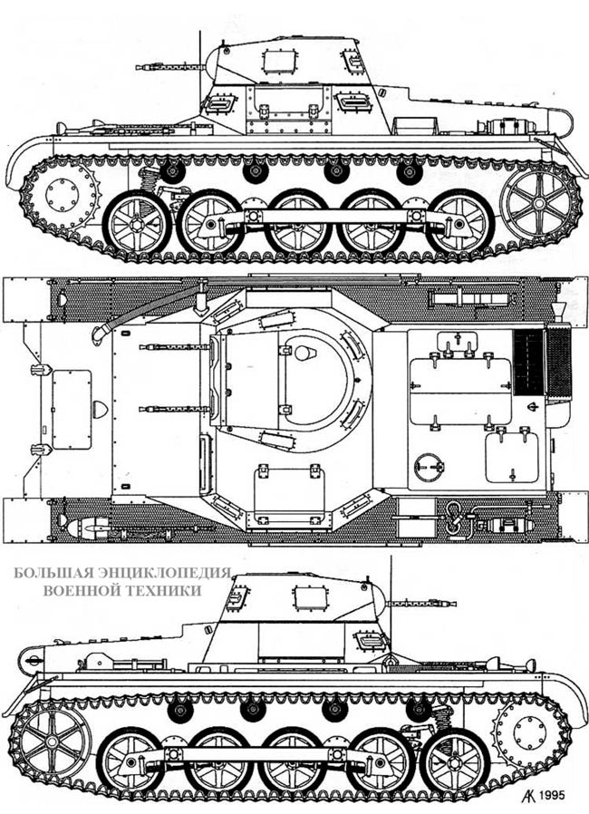 Чертеж танка Pz.l Ausf.B